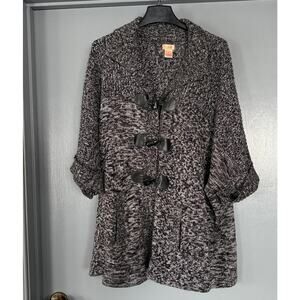 NorthCrest Cardigan Womens 4X Gray Shawl Collar Toggle Oversized Warm Sweater